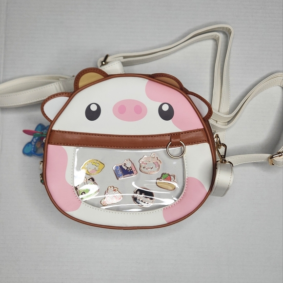 Pwoffy Strawberry Fruit Cow Crossbody/backpack - Picture 1 of 9
